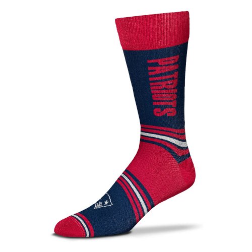 For Bare Feet NFL Graphic Go Team Socks New England Patriots Red/Navy (OSFM - US 5-12 / USW 6-11)