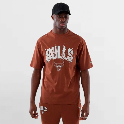 Tričko NEW ERA Chicago Bulls NBA Core Plus Brown Oversized T-Shirt hnedé
