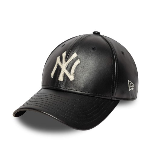 Kožená šiltovka New Era New York Yankees MLB Leather Black 9FORTY M-Crown Adjustable Cap čierna