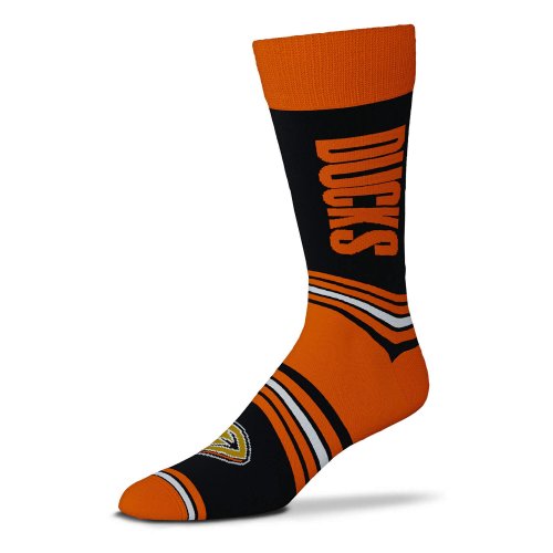 For Bare Feet NHL Graphic Go Team Socks Anaheim Ducks Orange/Black (OSFM - US 5-12 / USW 6-11)