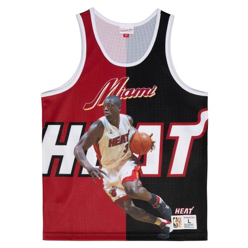 Mitchell & Ness NBA Sublimated Player Tank Dwyane Wade Miami Heat Black/Red