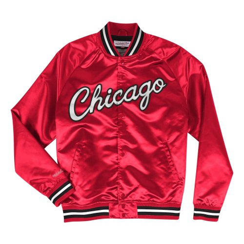 Mitchell & Ness Special Script Light Weight Satin Jacket Chicago Bulls Scarlet