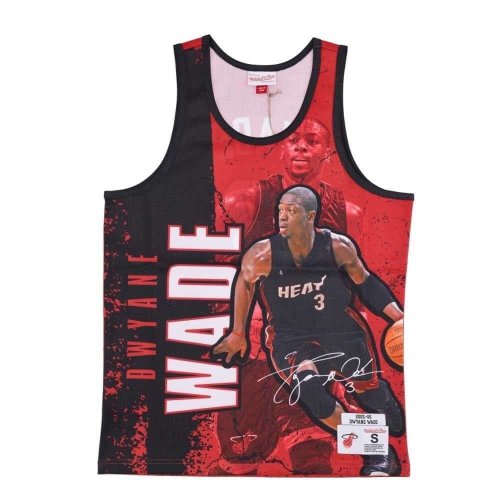 Mitchell & Ness NBA Player Burst Mesh Tank Heat Dwyane Wade Miami Heat Dwyane Wade Black