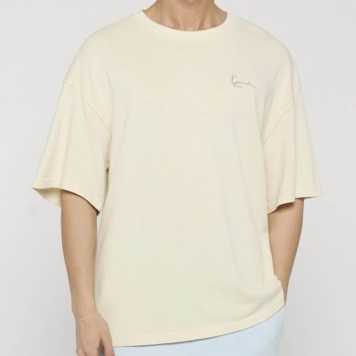 Pánske tričko Karl Kani Signature Washed Oversized T-Shirt krémovo biele
