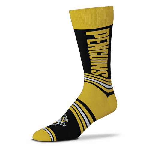For Bare Feet NHL Graphic Go Team Socks Pittsburgh Penguins Yellow/Black (OSFM - US 5-12 / USW 6-11)
