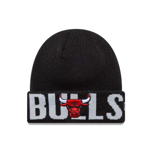 Zimná čiapka New Era Chicago Bulls NBA Wordmark Black Cuff Knit Beanie Hat čierna
