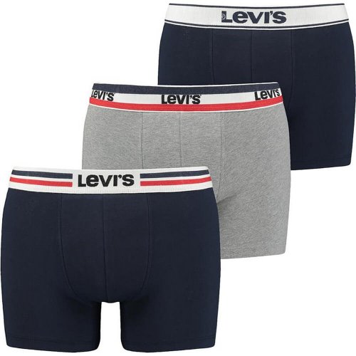 Levis Men Giftbox Iconic Cotton Wb Boxer Brief 3P Navy/Mid Grey Melange
