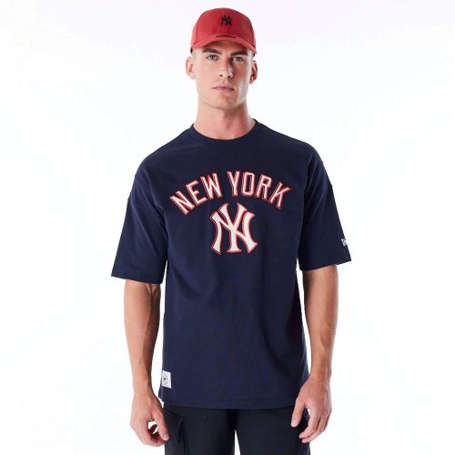 Tričko New Era MLB New York Yankees Rib Infill Navy Oversized T-Shirt tmavomodré
