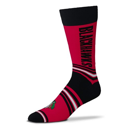 For Bare Feet NHL Graphic Go Team Socks Chicago Blackhawks Black/Red (OSFM - US 5-12 / USW 6-11)