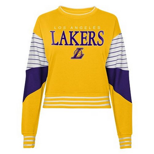 Outer Stuff Cheer Motion Fashion Crew Neck Fleece - G7-16 Los Angeles Lakers Yellow