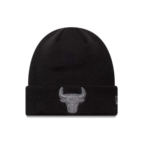 Zimná čiapka New Era Chicago Bulls NBA Metallic Black Cuff Knit Beanie Hat čierna