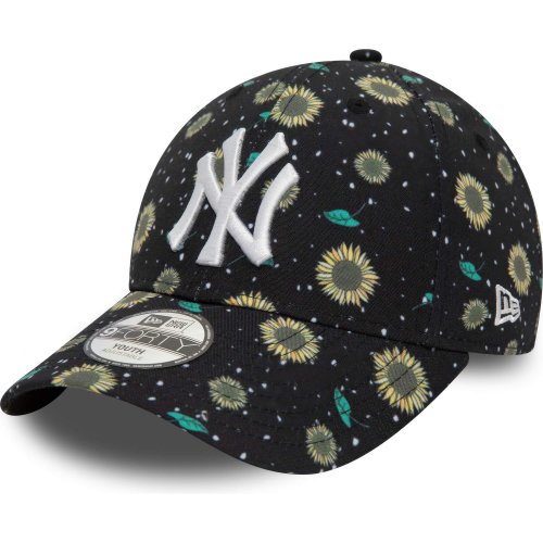 Detská šiltovka New Era 940K MLB New York Yankees Youth Floral All Over Print Black 9FORTY Adjustable Cap čierna