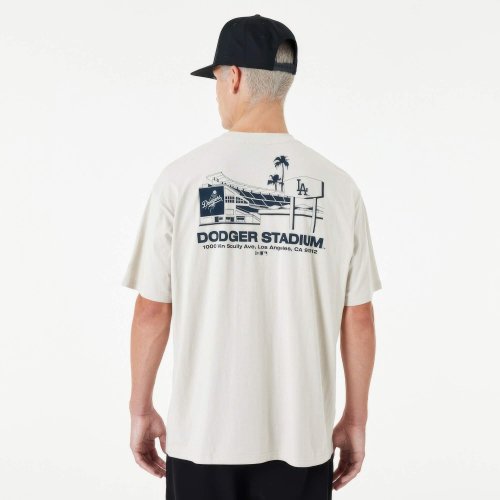 Tričko New Era La Dodgers MLB Stadium Graphic Cream Oversized T-Shirt krémovo biele